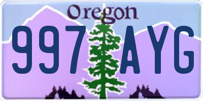 OR license plate 997AYG