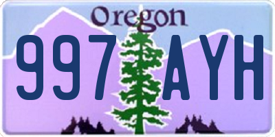 OR license plate 997AYH