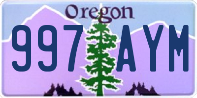 OR license plate 997AYM