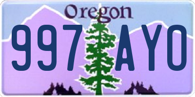 OR license plate 997AYO