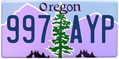 OR license plate 997AYP