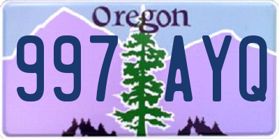 OR license plate 997AYQ