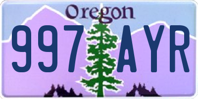 OR license plate 997AYR
