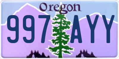 OR license plate 997AYY