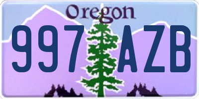 OR license plate 997AZB