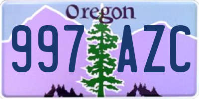 OR license plate 997AZC