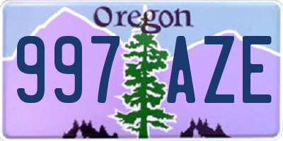 OR license plate 997AZE