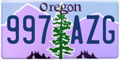 OR license plate 997AZG