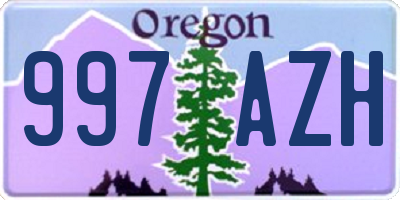 OR license plate 997AZH