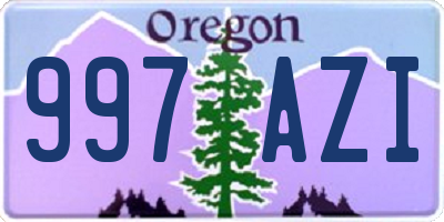OR license plate 997AZI