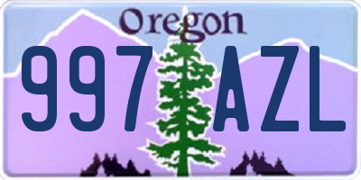 OR license plate 997AZL
