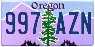 OR license plate 997AZN