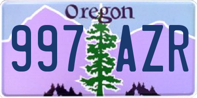 OR license plate 997AZR