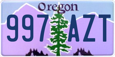 OR license plate 997AZT