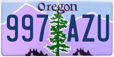 OR license plate 997AZU