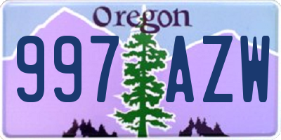 OR license plate 997AZW