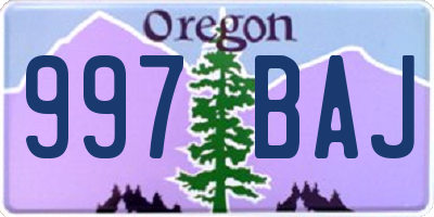 OR license plate 997BAJ