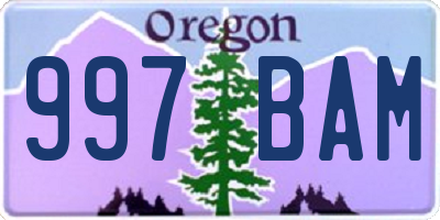 OR license plate 997BAM