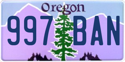 OR license plate 997BAN