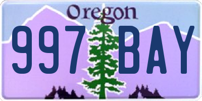 OR license plate 997BAY