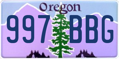 OR license plate 997BBG