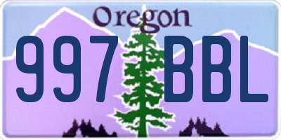 OR license plate 997BBL