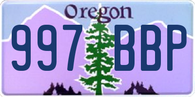 OR license plate 997BBP