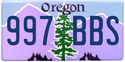 OR license plate 997BBS