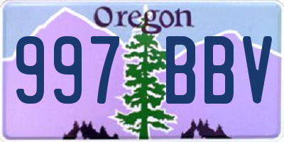 OR license plate 997BBV
