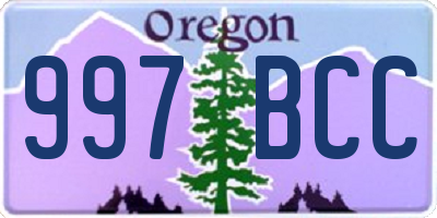 OR license plate 997BCC