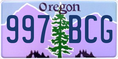 OR license plate 997BCG