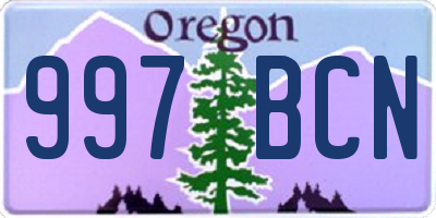 OR license plate 997BCN