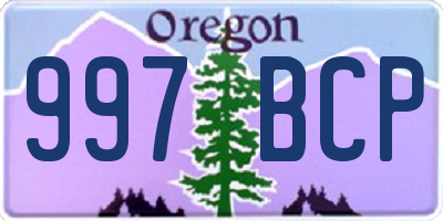OR license plate 997BCP