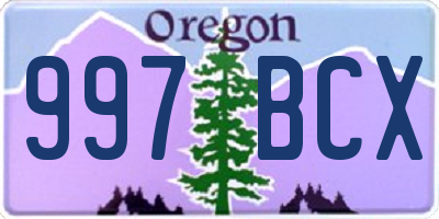 OR license plate 997BCX