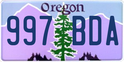 OR license plate 997BDA