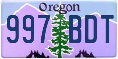 OR license plate 997BDT