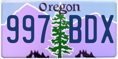 OR license plate 997BDX