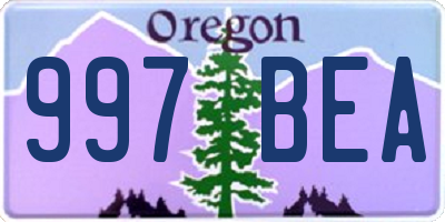 OR license plate 997BEA