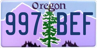 OR license plate 997BEF