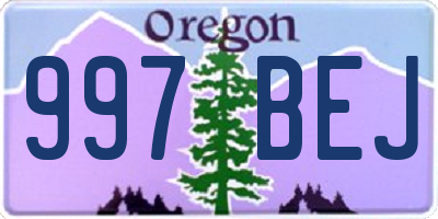 OR license plate 997BEJ