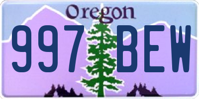 OR license plate 997BEW