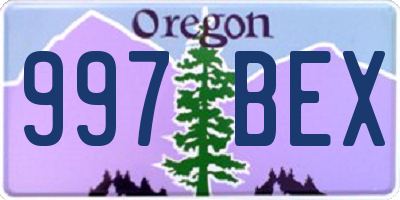 OR license plate 997BEX