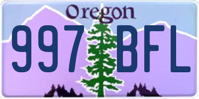 OR license plate 997BFL