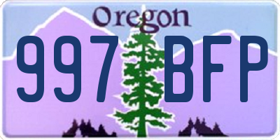 OR license plate 997BFP