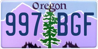 OR license plate 997BGF