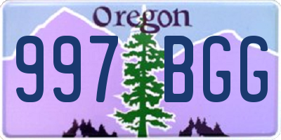 OR license plate 997BGG