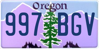 OR license plate 997BGV