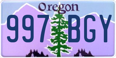 OR license plate 997BGY