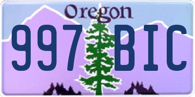 OR license plate 997BIC