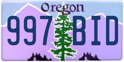 OR license plate 997BID